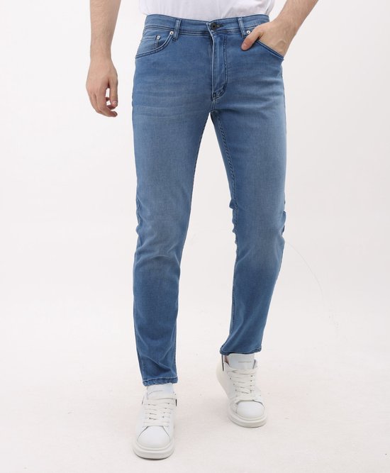 Jeans Heren - Spijkerbroek Heren Volwassenen - Heren Broeken Stretch - Heren Jeans Regular Fit - MM-R-06 - Blauw