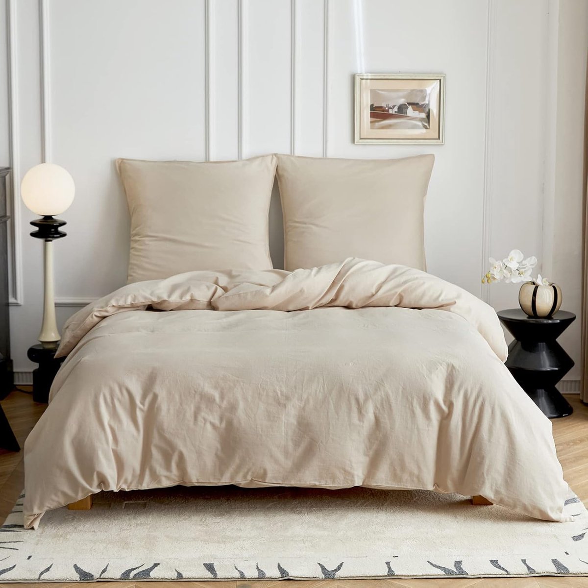 Goodivery ® Binnenlandse Luxe Half-Linnen Dekbedovertrekset voor Comfortabel Slapen met Ademende Katoenmix
