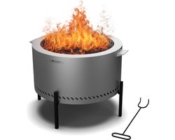 foto van Blumfeldt Ignite Pure Vuurschaal - Rookarm - Grillrooster - Roestvrij staal