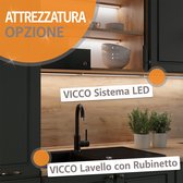 Vicco Fame- Line Cuisine d'angle - 190 x 60 cm sans plan de travail Vert- Or Maison de campagne/ Wit sans plan de travail