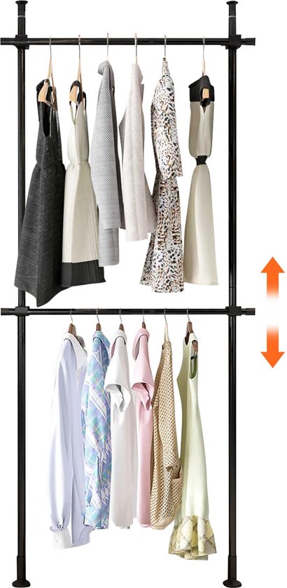 WOOOD open kledingkast 100 cm Ferris - Metaal - Zand - 185x100x54 – vtwonen