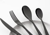 Bol.com Zwart bestekset 4 personen - Eetbestek 20-delig verguld en glanzend gepolijst titanium 4 mm dik - Biefstukmes - Modern b... aanbieding