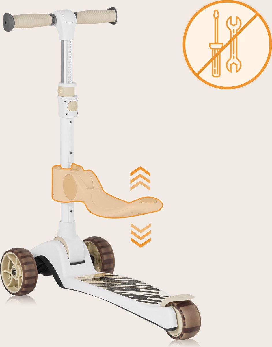 Lionelo Franky - Kinderstep 2in1 - LED - 3 wielen - tot 50kg - Fiets en scooter 2in1 - Grote verlichte wielen - Speelgoedmandje thumbnail 6