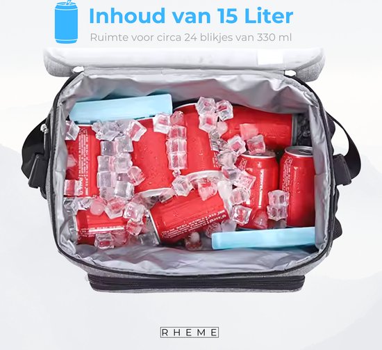 Koeltas 15L - Geïsoleerd Koeltas - Lunchtas - Waterdicht - Draagbaar - Schouderband - Duurzaam - Rheme van Rheme — afbeelding 3
