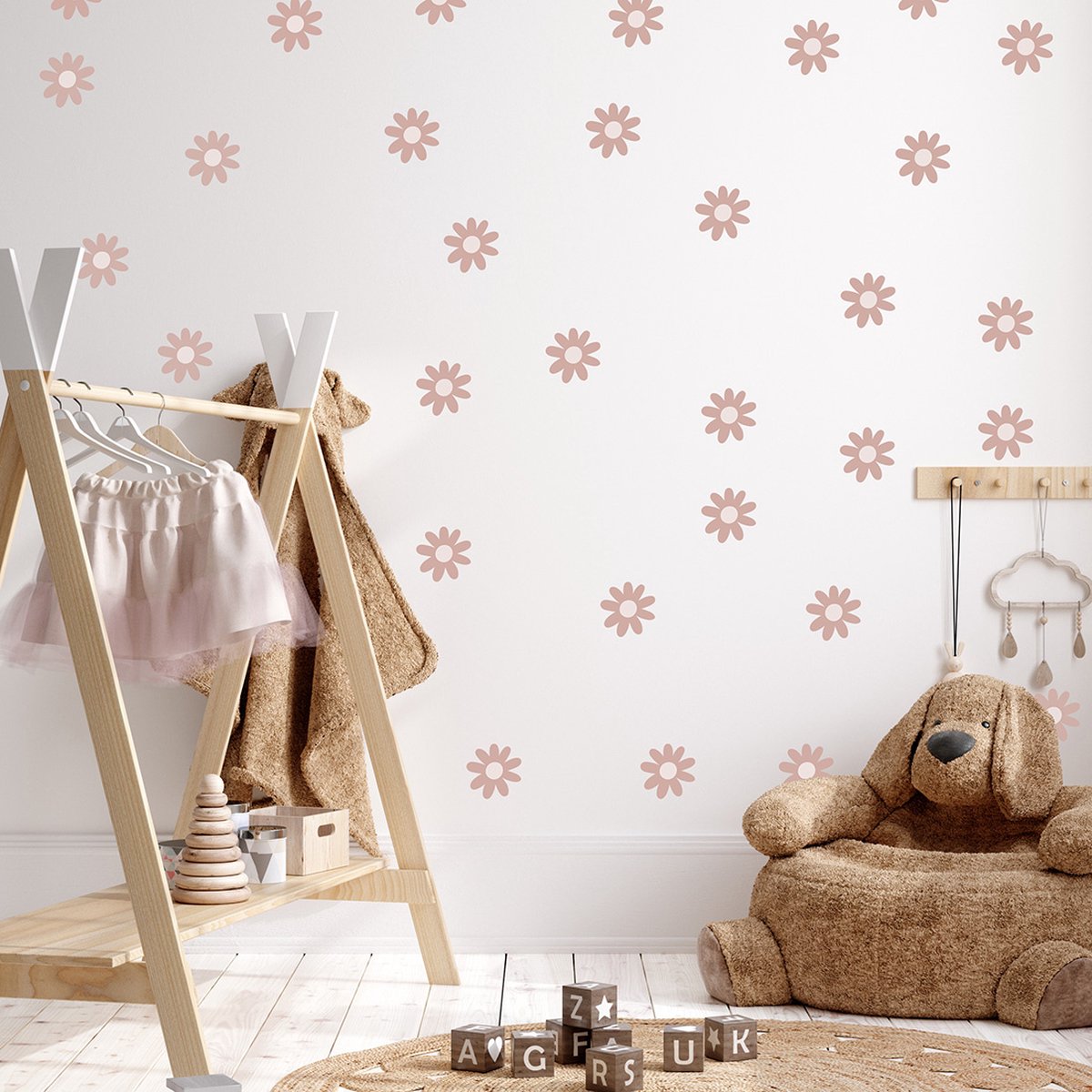 Muurstickers - Daisies IV - pink Daisies IV