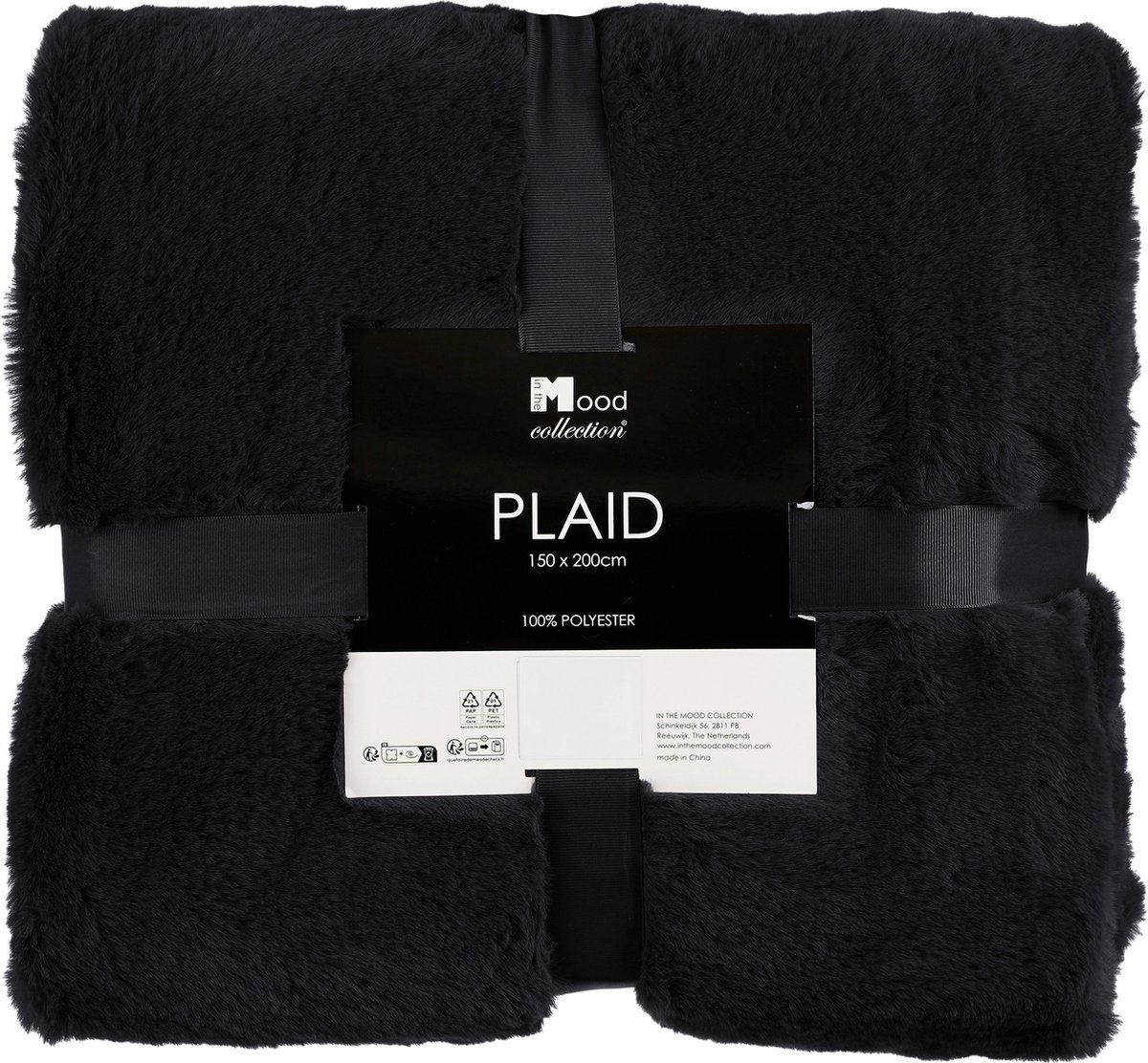 In The Mood Collection Bronte Fleece Deken - L200 x B150 cm - Zwart