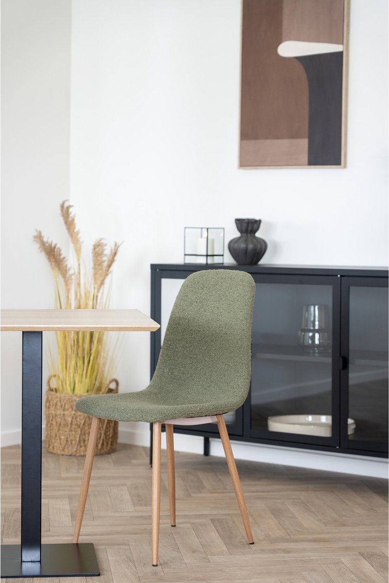 House Nordic Eetkamerstoel Stockholm Bouclé Donkergroen
