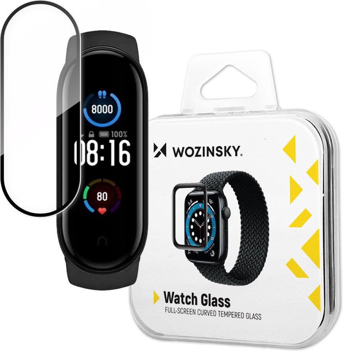 Wozinsky Serie - Hybride Beschermglas - Xiaomi Mi Band 5 - Zwart - Flexibel en Duurzaam