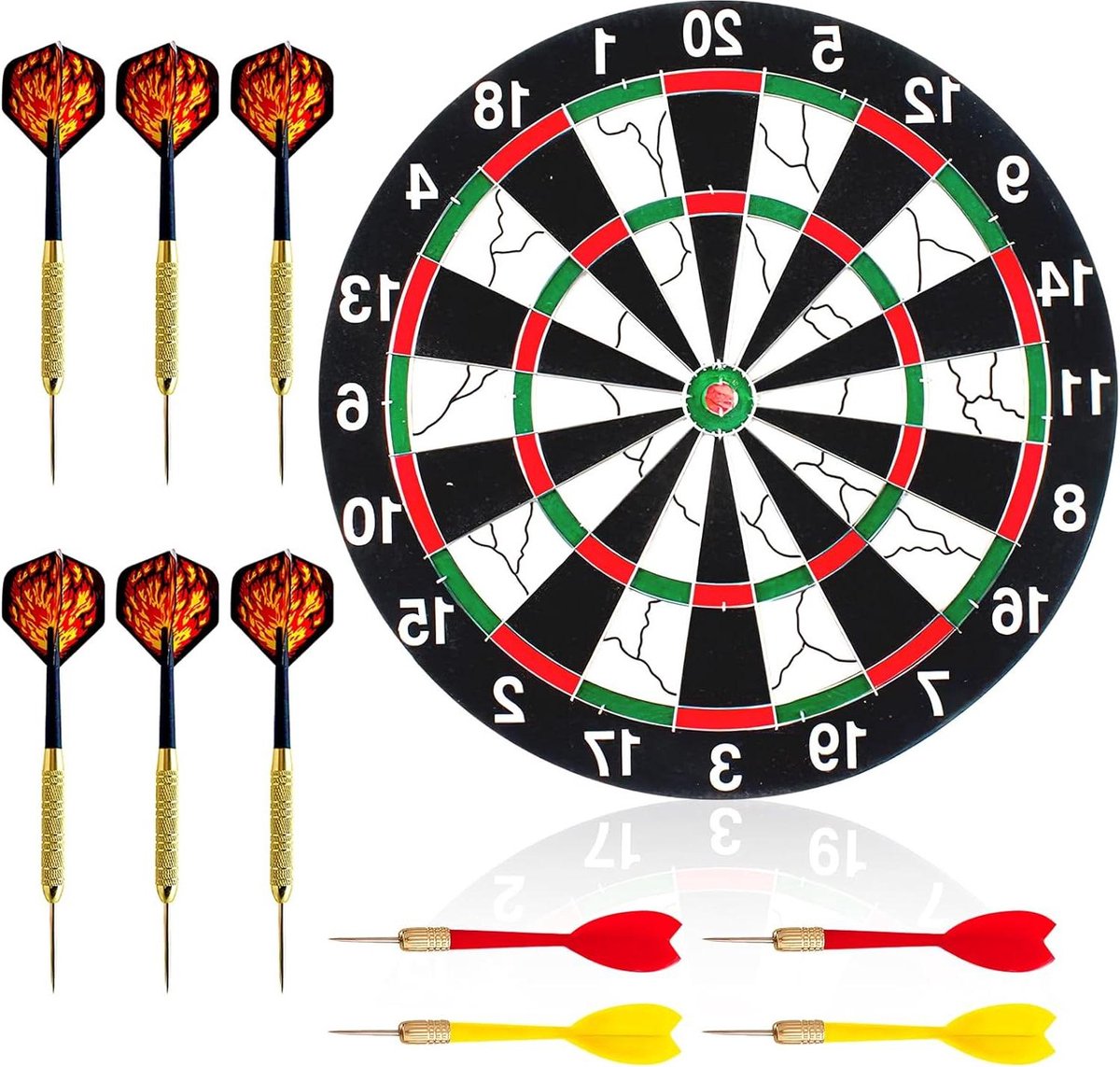 Dartbord - Professioneel dartbord met 10 darts - Stalen en kurk dartbord