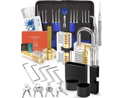 Lockpick set 38+4-delige Lockpicking set - Moeilijkheidsgraad Upgrade - Transparante Training Hangsloten - Beginners Pro Slotenmakers