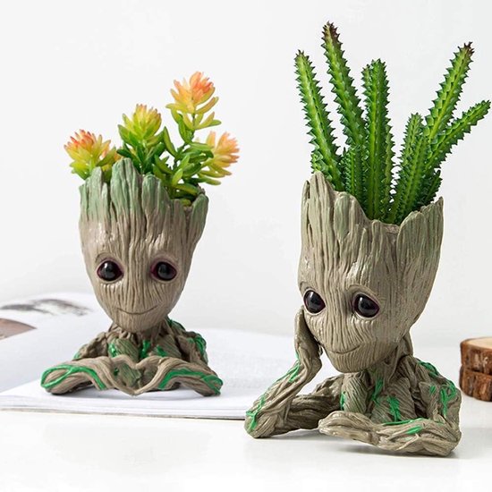 Large Planter, Flower Pot Treeman, Large Succulent Planter, Cute Plants Flower Pot with Hole Pen Hold - Parents and Baby Large Model Toys is Best