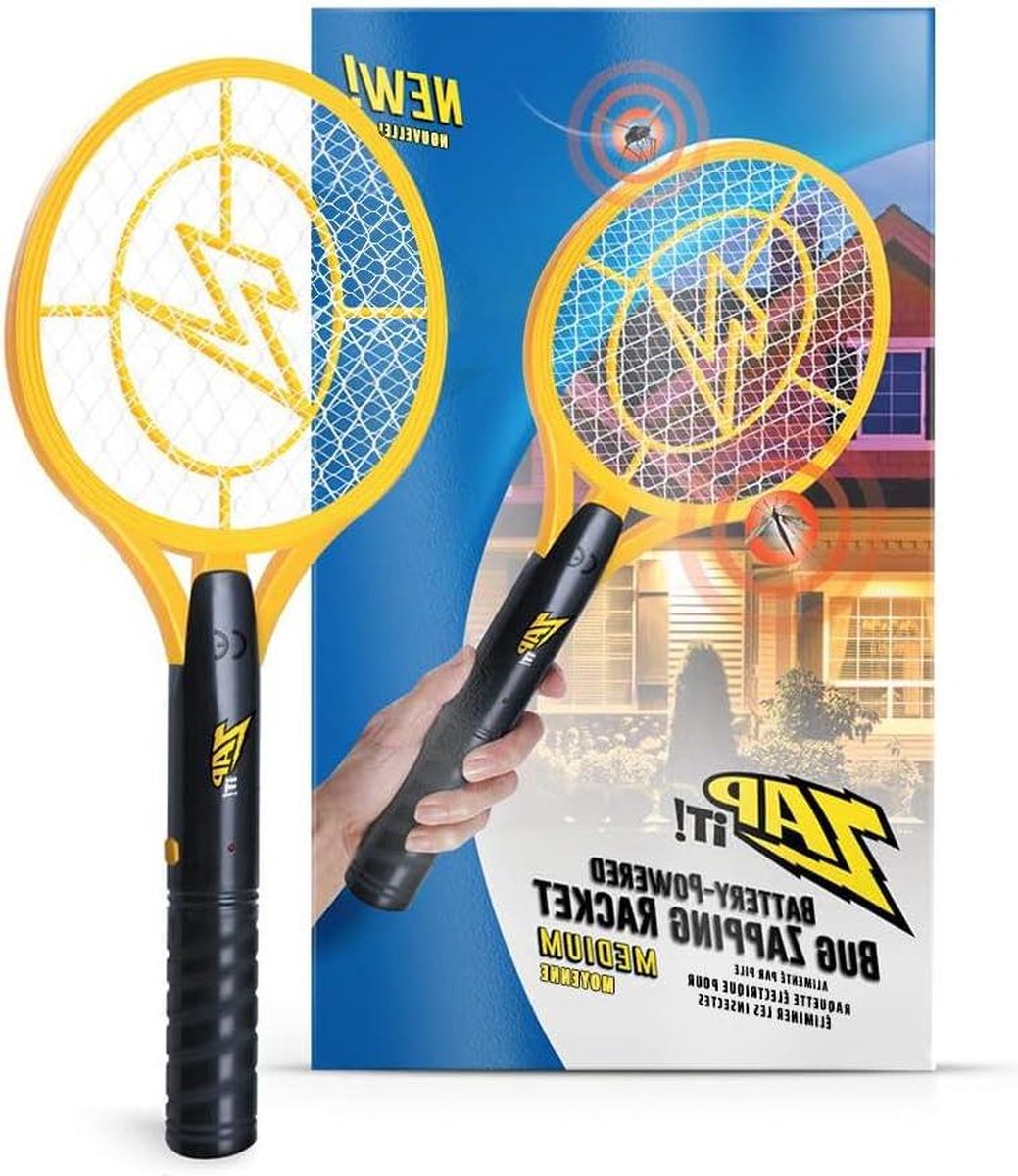Vliegenmepper Bug Zapper Mug op batterijen vliegenmepper insectenverdeler 3.500 volt LED-licht zappen in het donker 2 x AA-batterijen (medium)