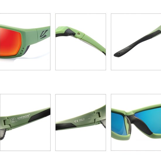 Bovista Polarizerende Zonnebril Voor Heren - Zonnenbrillen - Zonnenbril - Sun Glasses - Sunglasses - Techno Bril - Rave & Festival - Premium Quality - Groen van Bovista — afbeelding 3