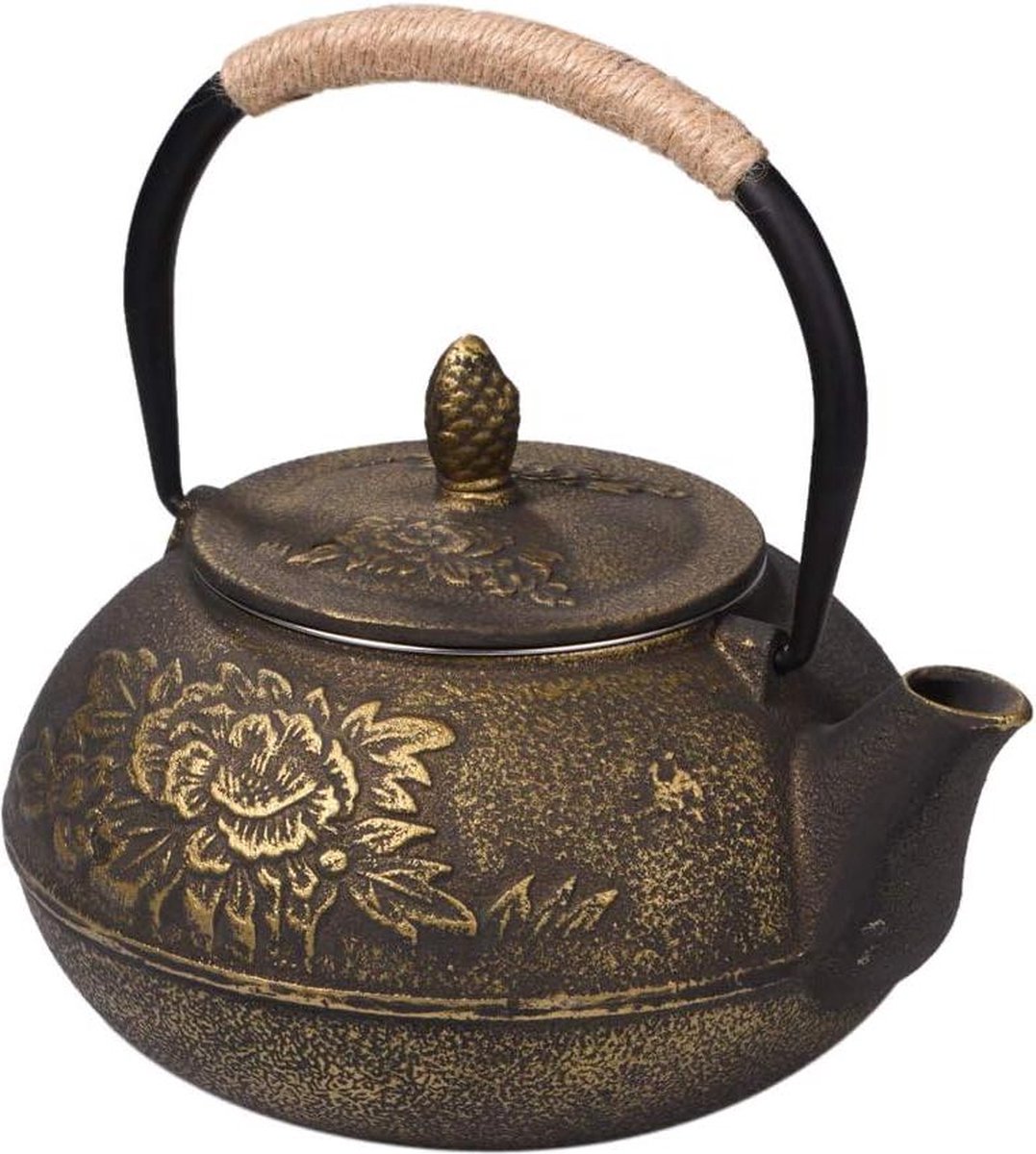 900ml Japanse Stijl Gietijzeren Theepot - Waterkoker met Verwijderbare Infuser - Theeketel