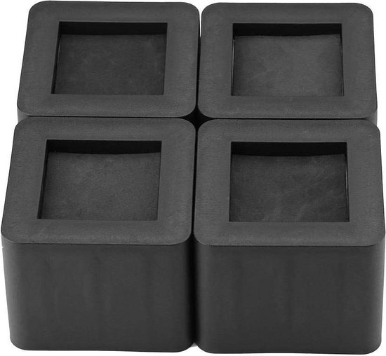 Uping Verhoger voor bedpoten, verhoging, meubelverhoger, tafelpoten, bureaustoel, verhoging van de hoogte van 13,1 cm (4 stuks, zwart