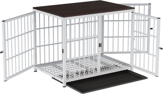Foto: Mishar hondenbench bench kooi bench voor honden maat m meubel wit hout hondenren houten honden bench groot
