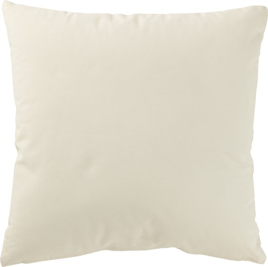 J-Line kussen Kerstboom Franjes + Pompoms - katoen - wit/goud