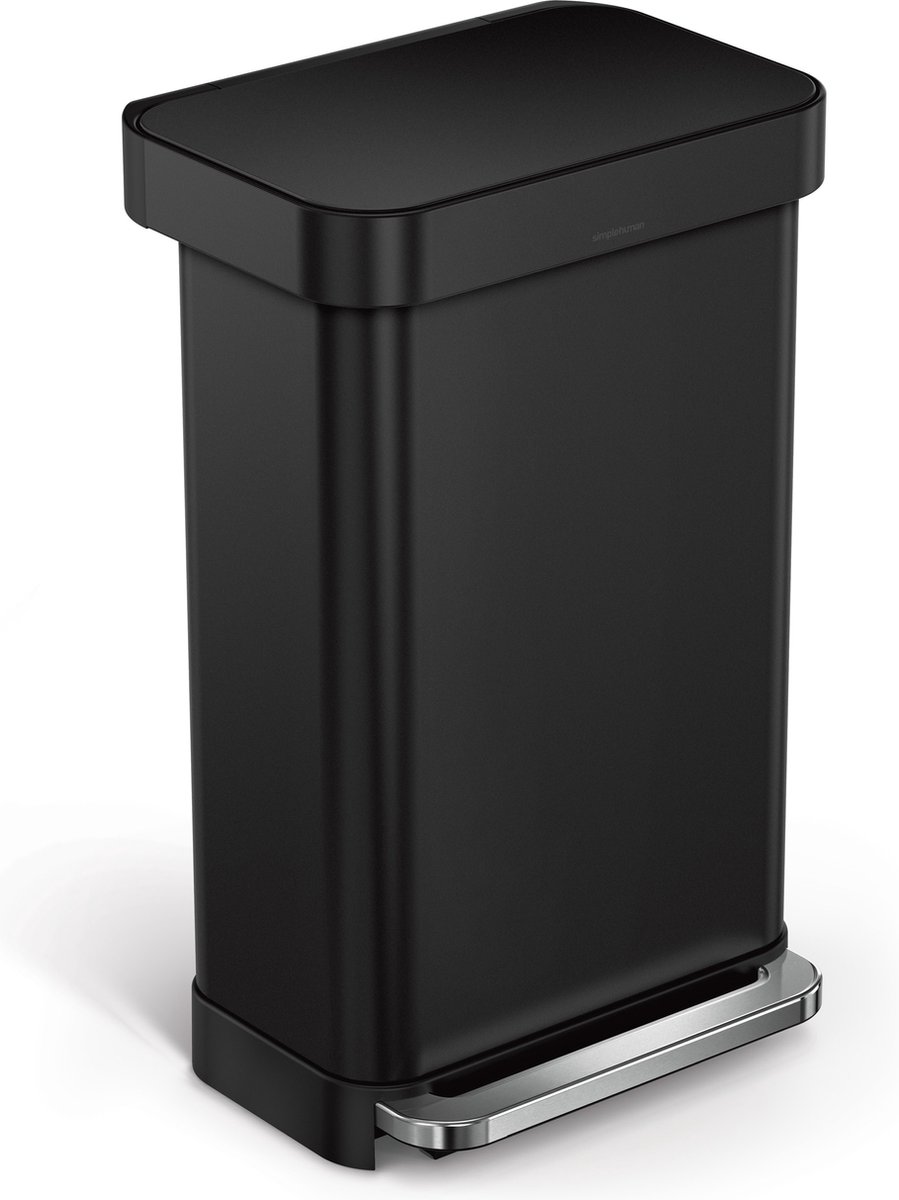Simplehuman - Prullenbak Liner Pocket 45 liter - Roestvast Staal - Zwart