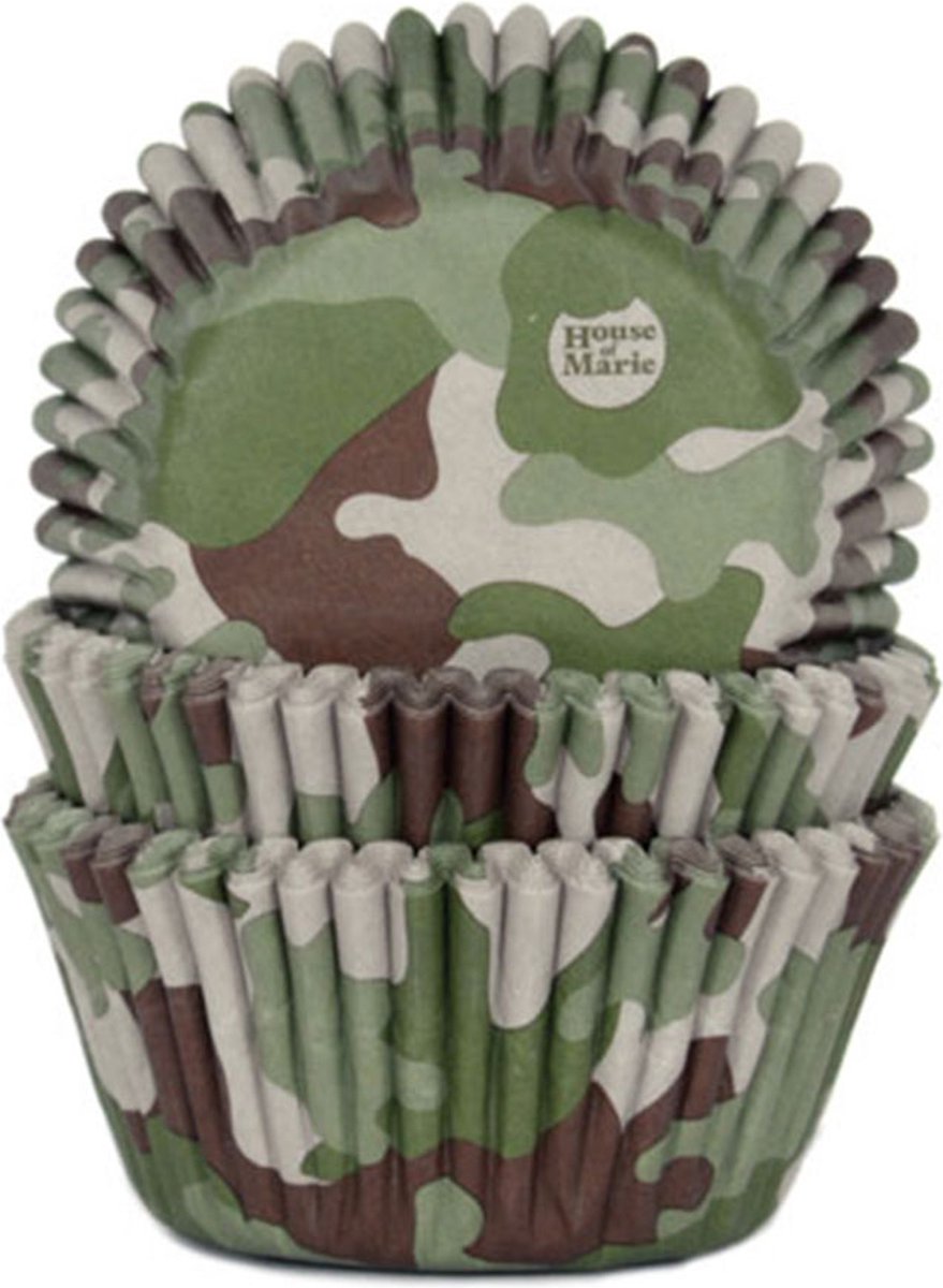 House of Marie - Cupcakevormpjes - Camouflage - pk/50