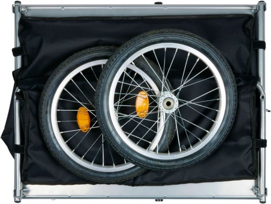Dunlop Hondenfietskar - Fietskar Hond - Fietsaanhanger voor Honden tot max. 40 KG - Hondenkar Opvouwbaar - Hondenkar met Reflectoren en Verstelbare Regenhoes - Geel