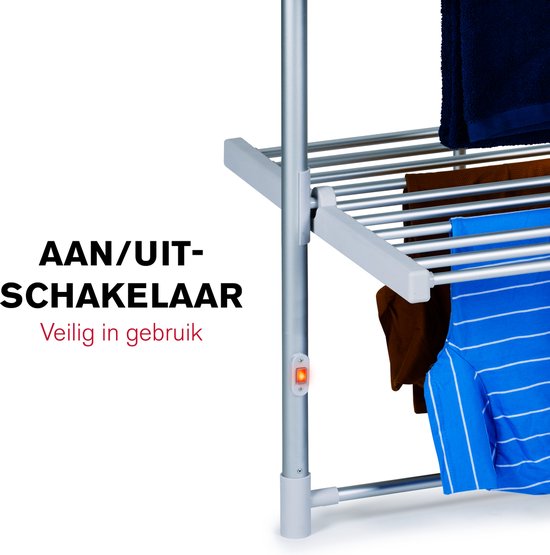 Dirt Devil Elektrisch Droogrek met Verwarming – Droogtoren 230W - Staand Wasrek 21m Droogruimte - IP22 Waterbestendig - 73 x 144 x 68 cm - Aluminium