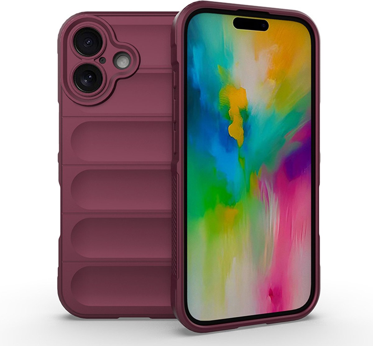 MobyDefend Hoesje - Geschikt voor iPhone 16 - TPU Gripcase - Paars