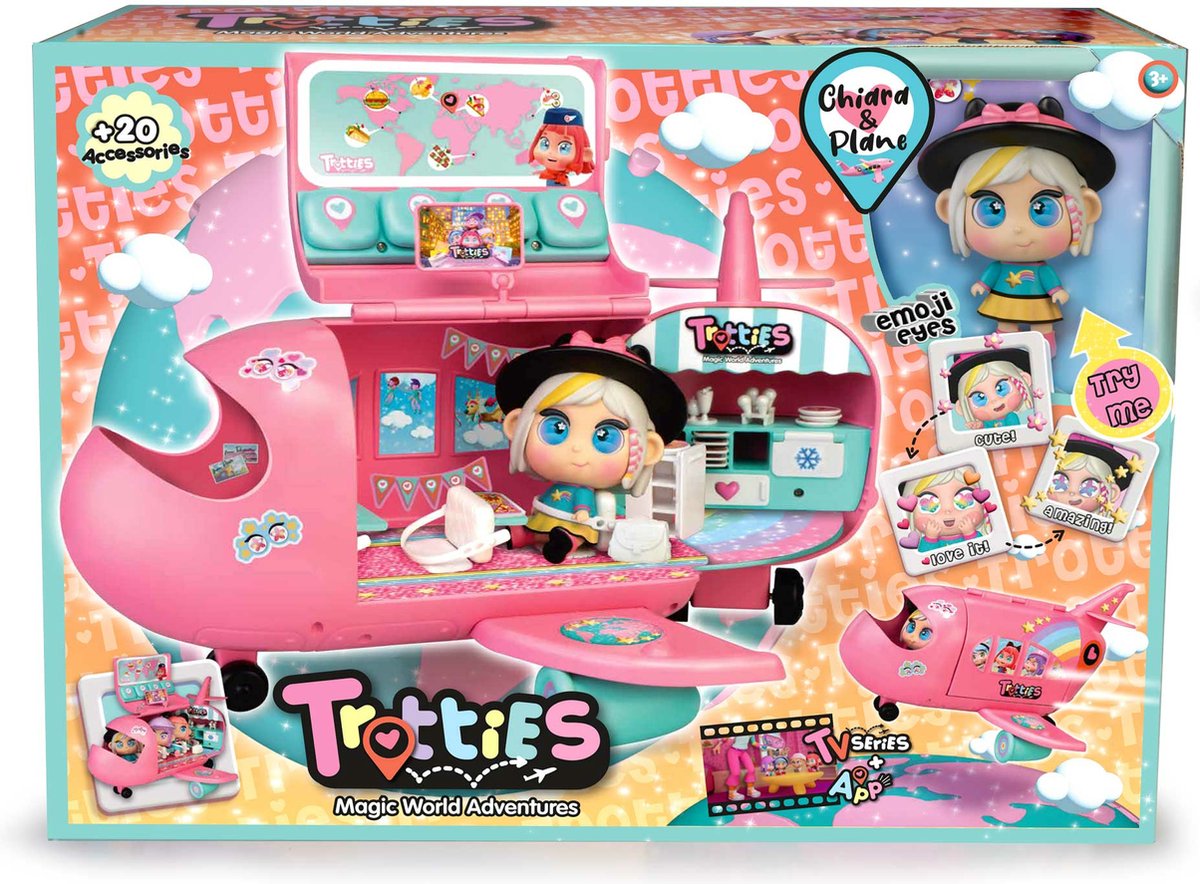 Speelset Famosa Mini Trotties Chiara Vliegtuig 33,5 Cm
