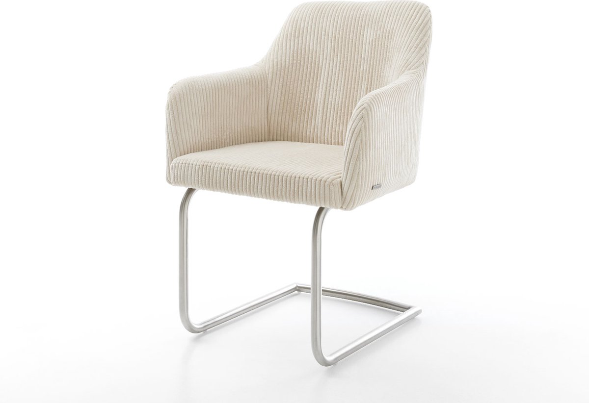 Sledestoel Greg-Flex sledemodel rond roestvrij staal koord beige pocketveer kern
