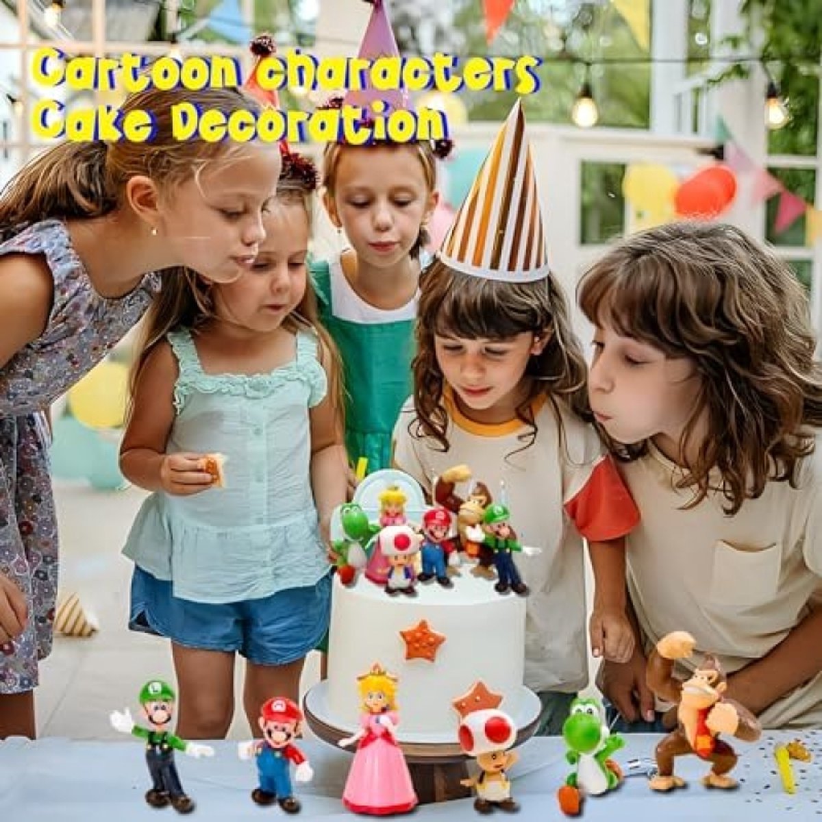 6 Mini Figurines Bros Pour Gâteau Anniversaire – PVC Articulées, Décorations Fun Et Colorées Enfants