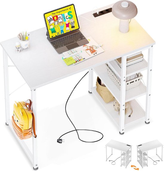 Coleshoe Bureau Gaing avec éclairage LED et Prise électrique, 151×50