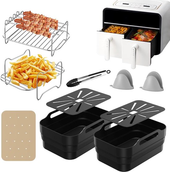 19tlg Heißluftfritteuse Airfryer Zubehör für Ninja Foodi AF400EU AF300EU AF500EU