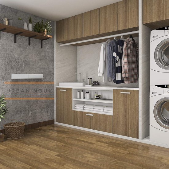 Uitschuifbaar inklapbaar wasrek voor aan de muur - 80 cm zwart, ruimtebesparend