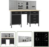 Bol.com The Living Store Werkbank - Praktische opbergoplossing - Werkplaats en garage - Afmetingen- 160 x 60 x 85 cm - Draagverm... aanbieding