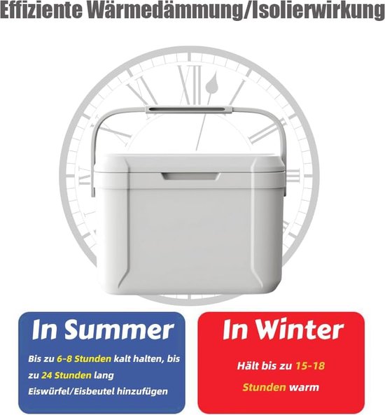 Kleine passieve koelbox 5 liter met lange warmtebehoudtijd voor auto, camping en picknick van Perel — afbeelding 3