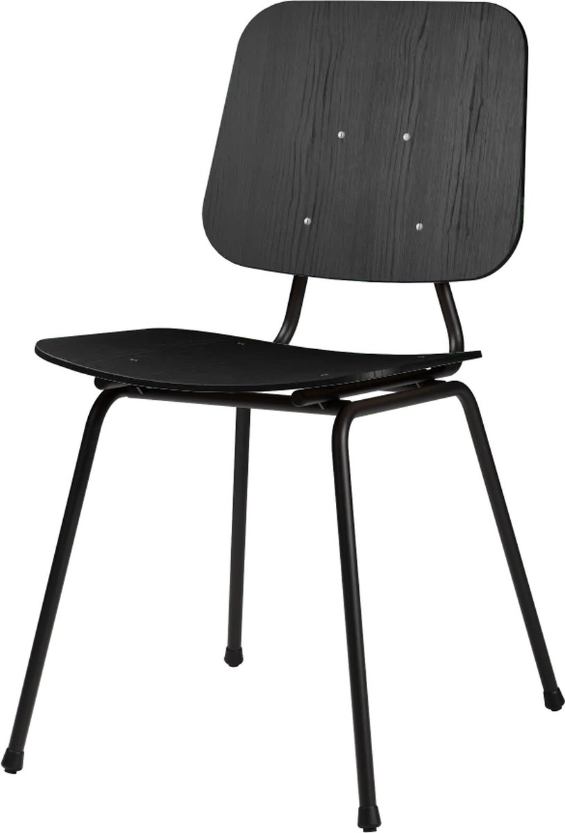 Design In Box - Eetkamerstoel - Eetstoel - Zwart - Metalen Poten