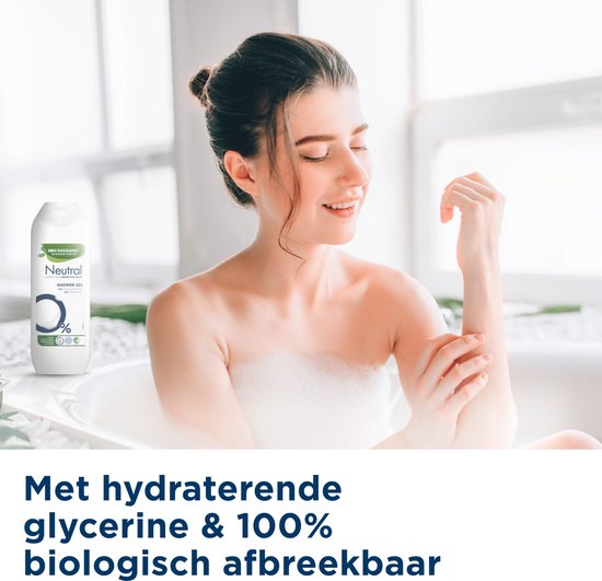 Neutral - Parfumvrij - Douchegel 0% - 6 x 250ml - Voordeelverpakking