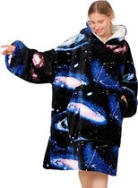 Vivva - Hoodie Deken - Hoodie - Fleece Deken Met Mouwen - Hoodie Blanket - Universe - HOODZIE