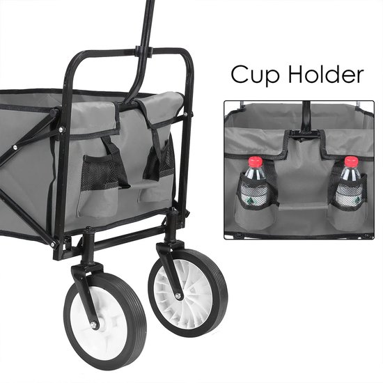 BBV Boodschappenwagen - Winkel kar - Winkelwagentje - Bolderkar - Bolderkar opvouwbaar - Bolderwagen - 70KG - 64x50x92 - Zwart van BBV — afbeelding 2