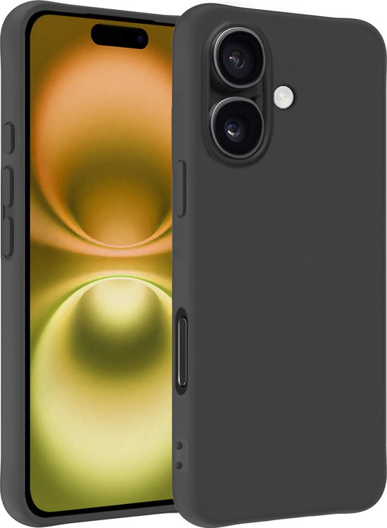 Coque adaptée pour iPhone 16 Coque en Siliconen - Coque adaptée pour iPhone 16 Coque Siliconen - Zwart