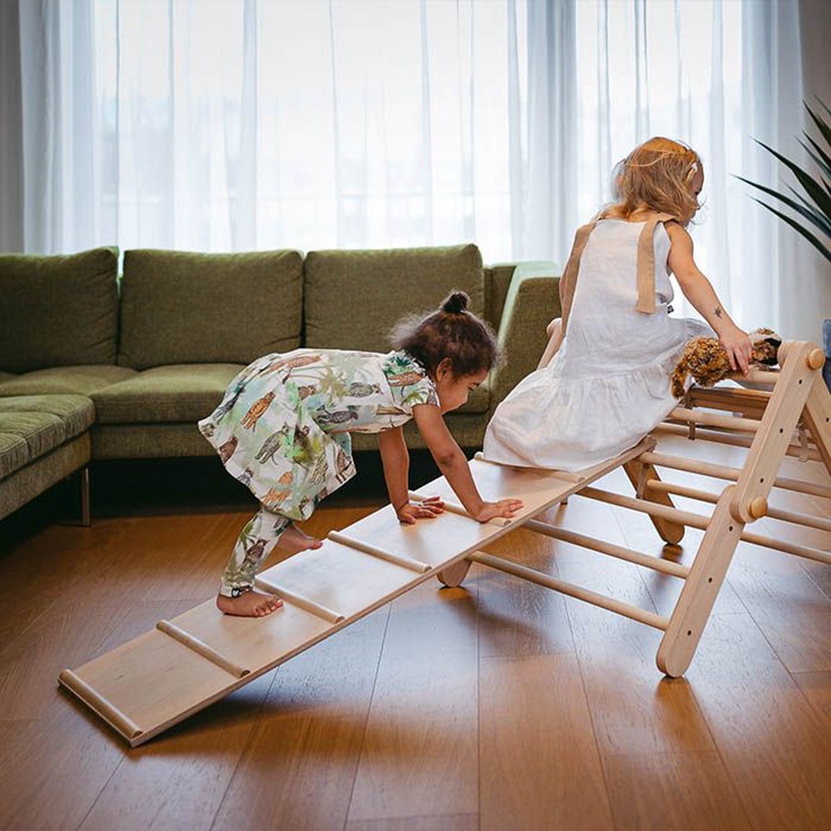 Ette Tete Houten klimrek Mopitri met glijbaan — afbeelding 2