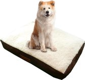 36" Groot Memory Foam Hondenbed - Bruin Faux Suède Schapenvacht