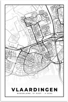 Poster Carte - Vlaardingen - Zwart - Wit - 60x90 cm