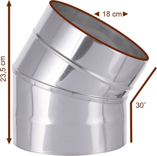 EW Coude 30° Inox 316L Ø180mm