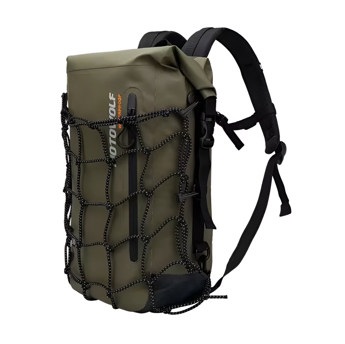 CarryQuest® - Motor Rugzak - Multifunctionele Waterdichte Motorfiets Rugzak - Reflecterend Helmnet - 30-Liter - 500D Oxford Stof - 54x36x2 cm - Groen