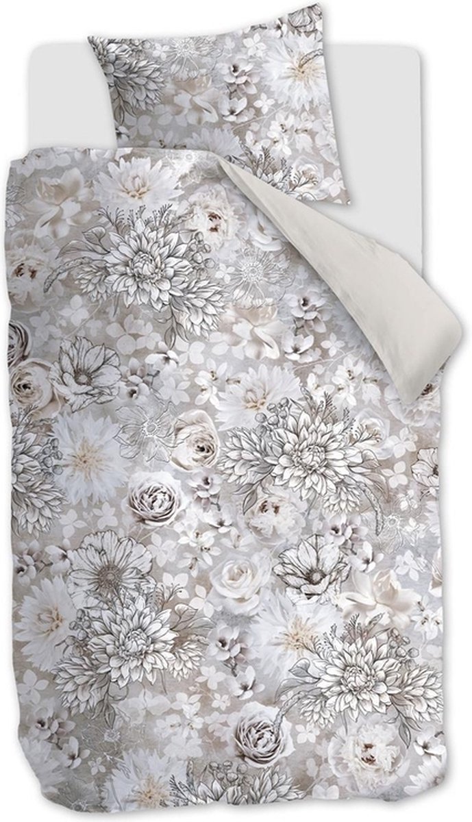 Rivièra Maison - Flourish dekbedovertrek - Lits-Jumeaux XL - 260x200/220 cm - Zand van Merkloos — afbeelding 4