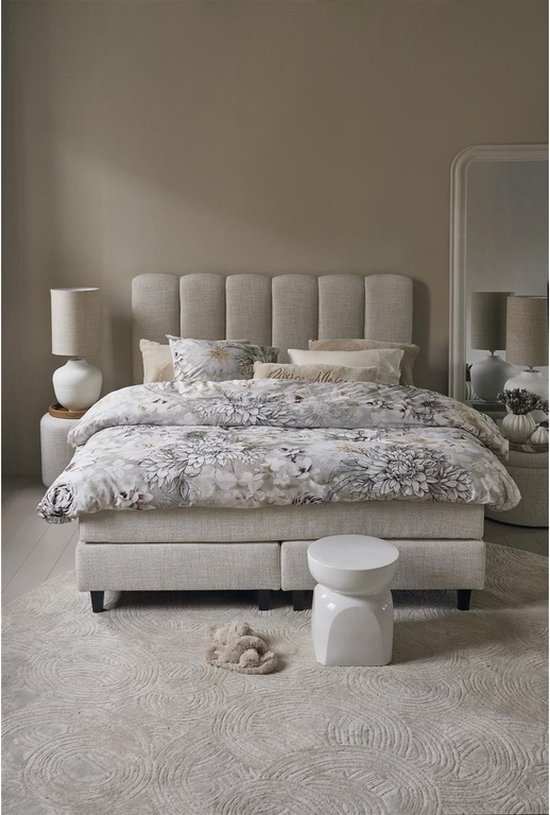 Rivièra Maison - Flourish dekbedovertrek - Lits-Jumeaux XL - 260x200/220 cm - Zand van Merkloos — afbeelding 5