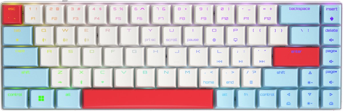 CHERRY MX-LP 2.1 Compact Wireless toetsenbord Gamen RF-draadloos + Bluetooth QWERTY Amerikaans Engels Wit