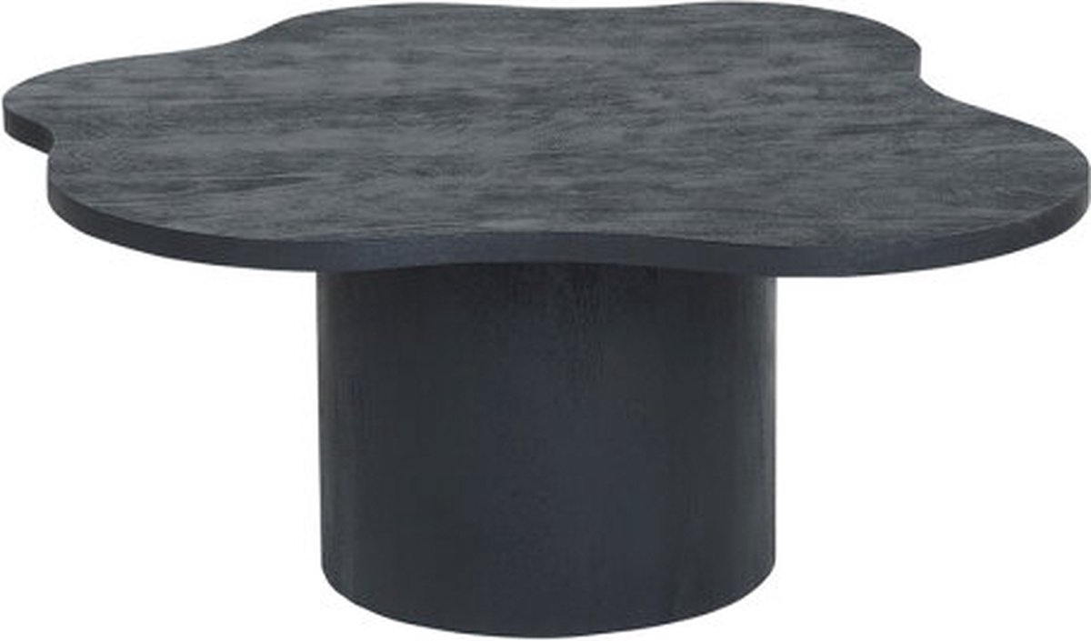 Salontafel Fiore Massief Mangohout Zwart 98x90x40 cm - Organische Woonkamertafel - Unieke Houten Salontafel - Stijlvol en Tijdloos Design