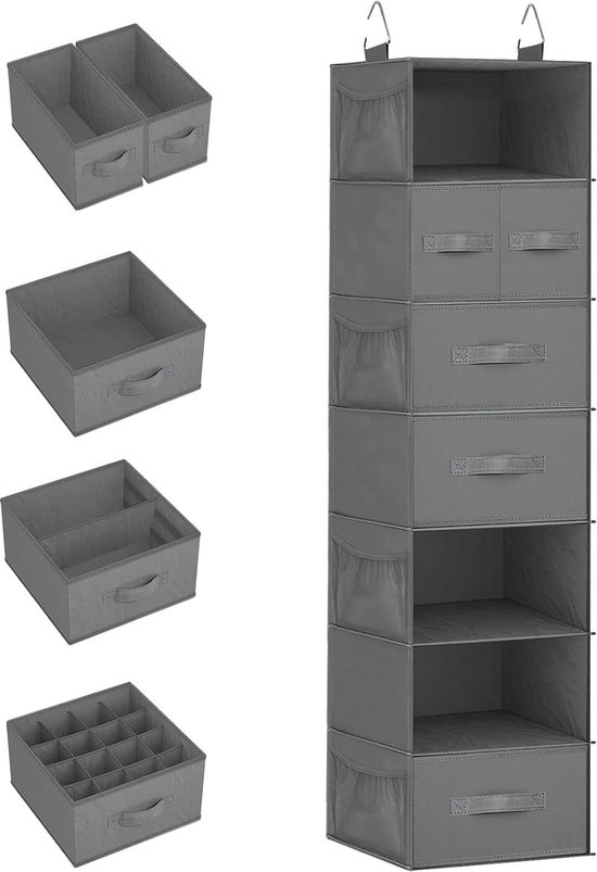 Clastyle Marmor Tür Hängeaufbewahrung Faltbar Hängeorganizer für Camping Bad Schrank Schlafzimmer Mädchen Türorganizer für Damen Kleidung Spielzeug Windel, Grau, 5 Fächern