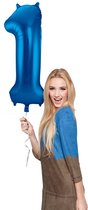 Folat - Folieballon Cijfer 1 Blauw - 86 cm
